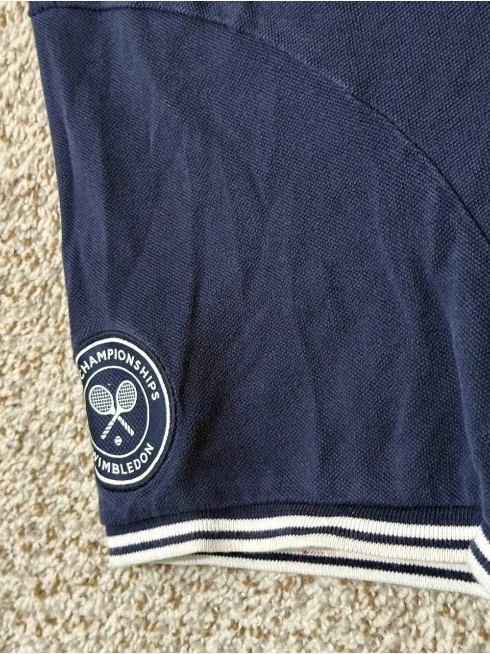 Vintage Polo Ralph Lauren Wimbledon Official Outfitter Polo Shirt Navy Blue XXL